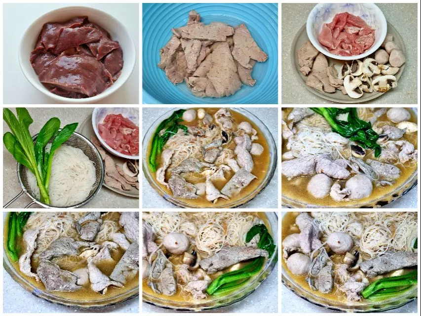 沙茶米粉汤 rice noodle soup with liver, pork, meatballs in satay sauce.|steven z.y.さん