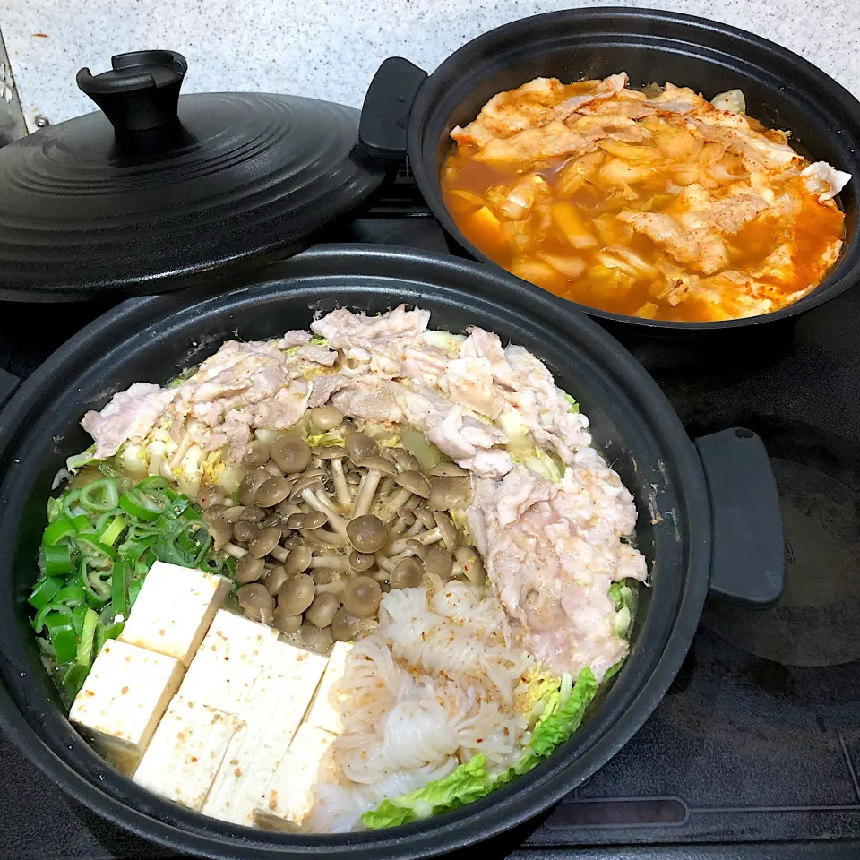 豚バラキムチ鍋🥘白菜ミルフィーユ鍋🥘|henryさん