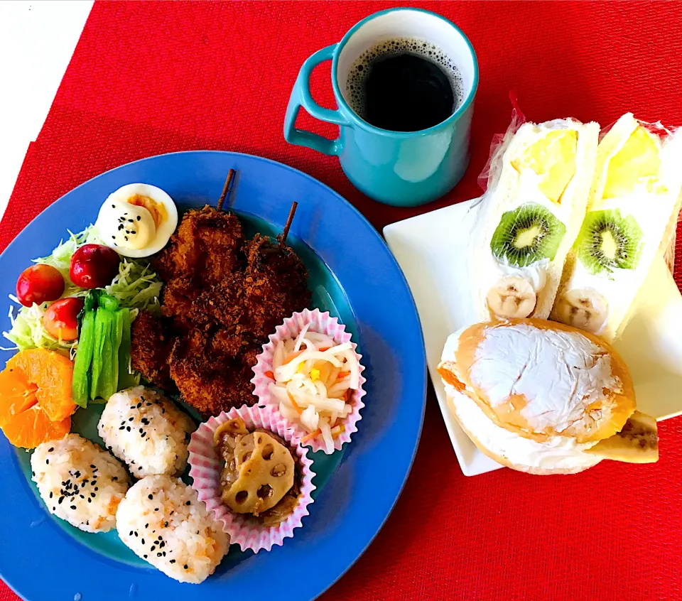 フルーツサンドイッチ🥪串カツワンプレート^_^😋|HAMI69さん