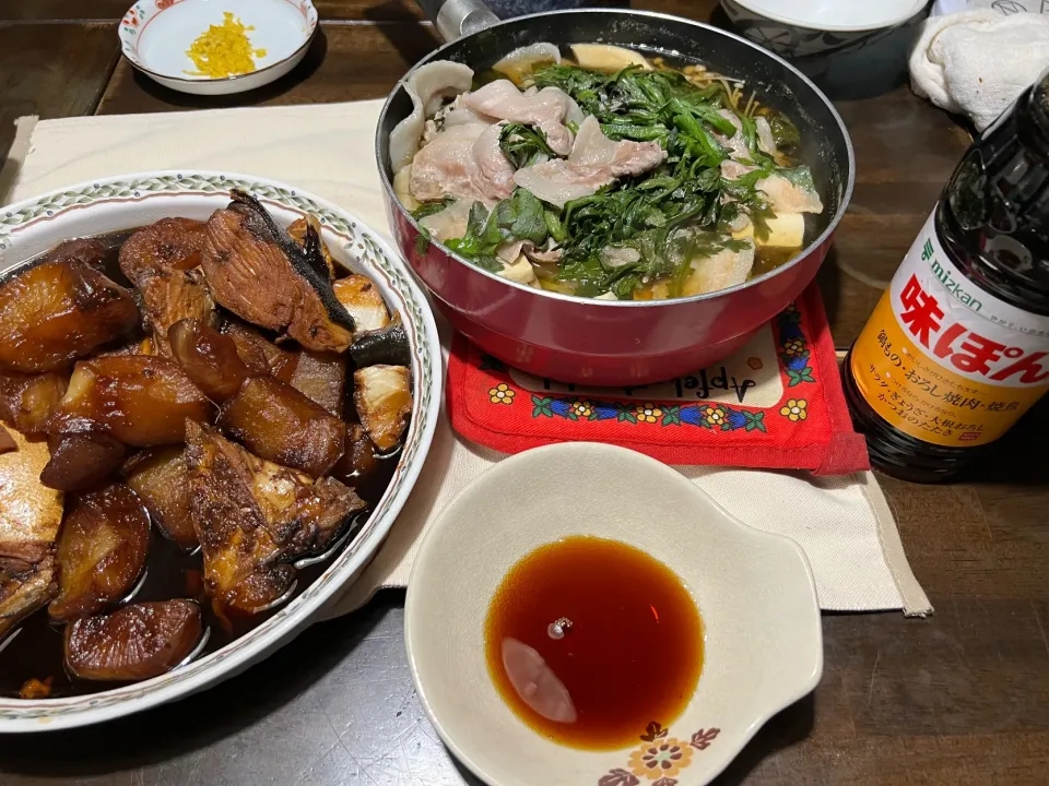 Snapdishの料理写真:ぶり大根　豚しゃぶ　#味ぽん|takashiwagaさん