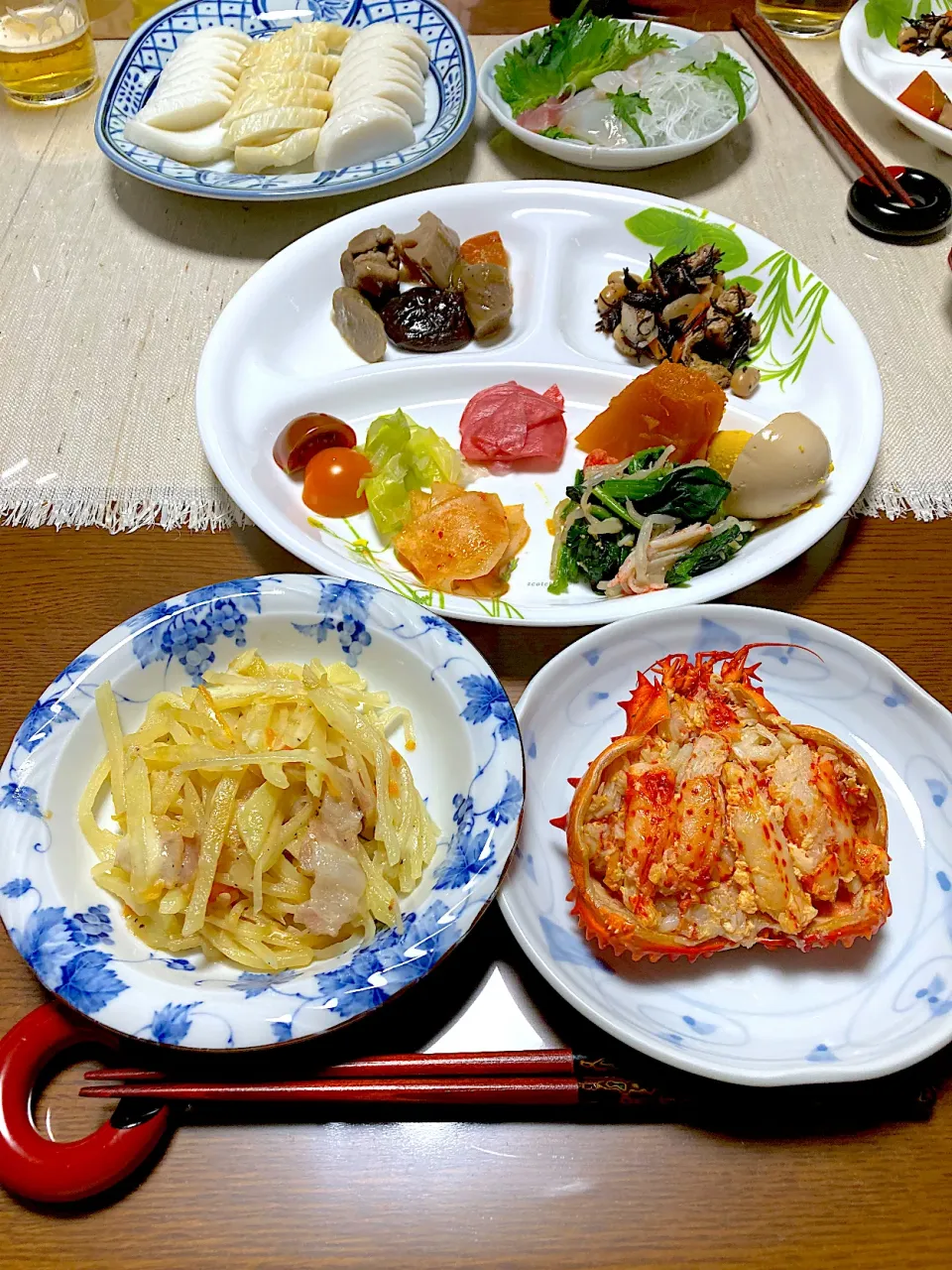 Snapdishの料理写真:ご実家ごはん　夜ごはん|sayaさん