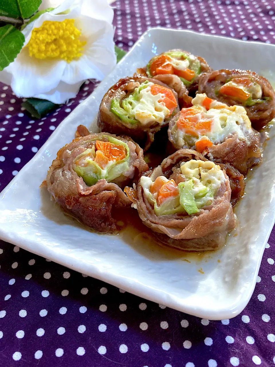 豚肉の野菜とチーズ巻き🧀|ringonamaさん