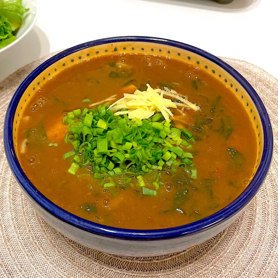 昨日のカレーをカレーうどんにしたよ🍛|ぷちょさん