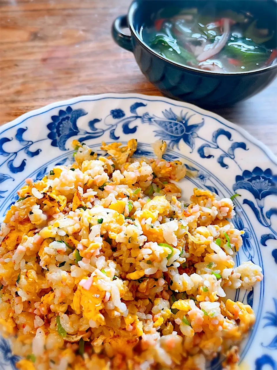 1月2日のお昼・炒飯と青梗菜の中華スープ|akiさん