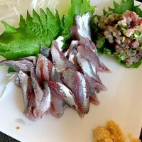 Snapdishの料理写真:イワシのお刺身となめろう|mamamaさん