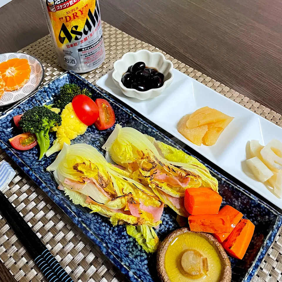 1/2晩ご飯：白菜ベーコングリル|ななみんさん