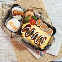 Snapdishの料理写真:◇おにぎり＆おむそば弁当◇|yokko**さん