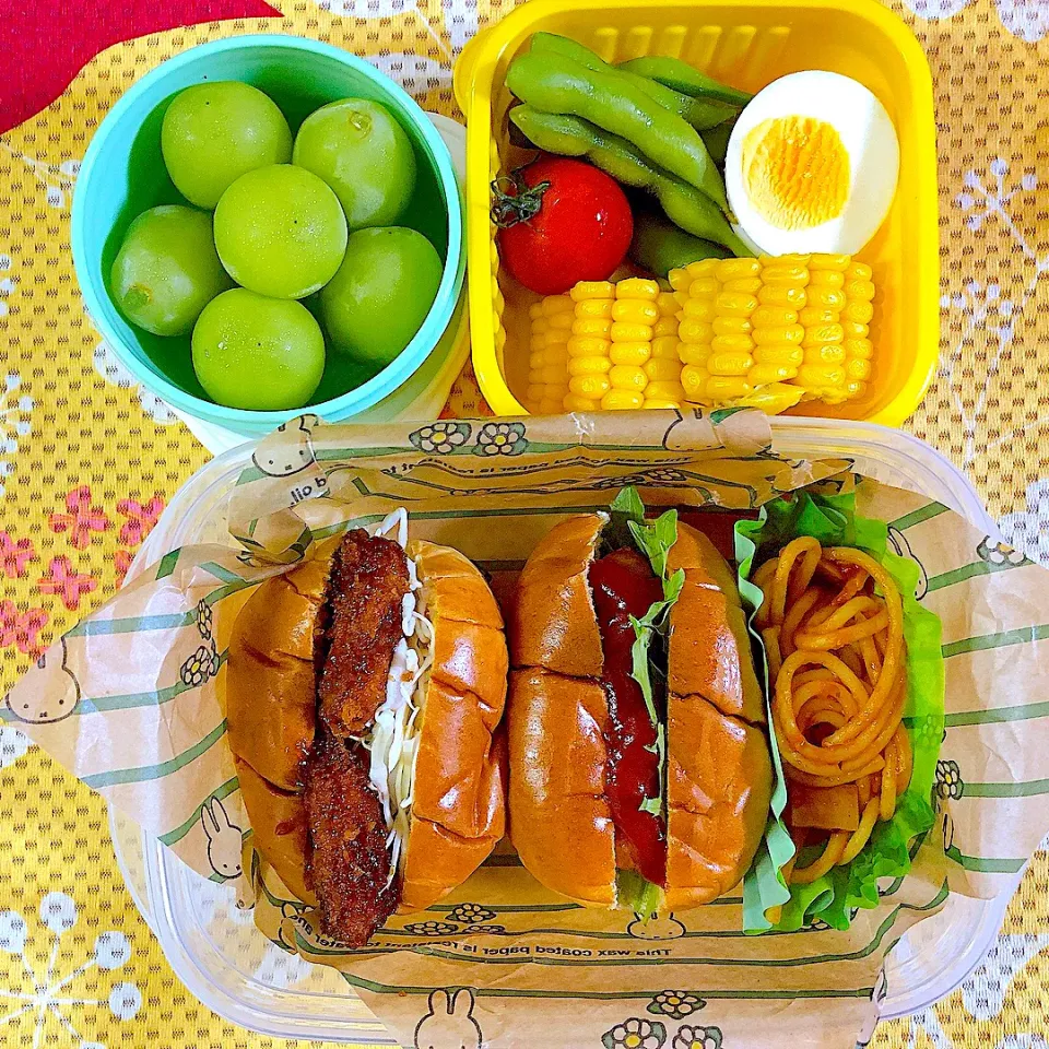 夏休み学童お弁当　ロールパンサンド|でこちゃびんさん