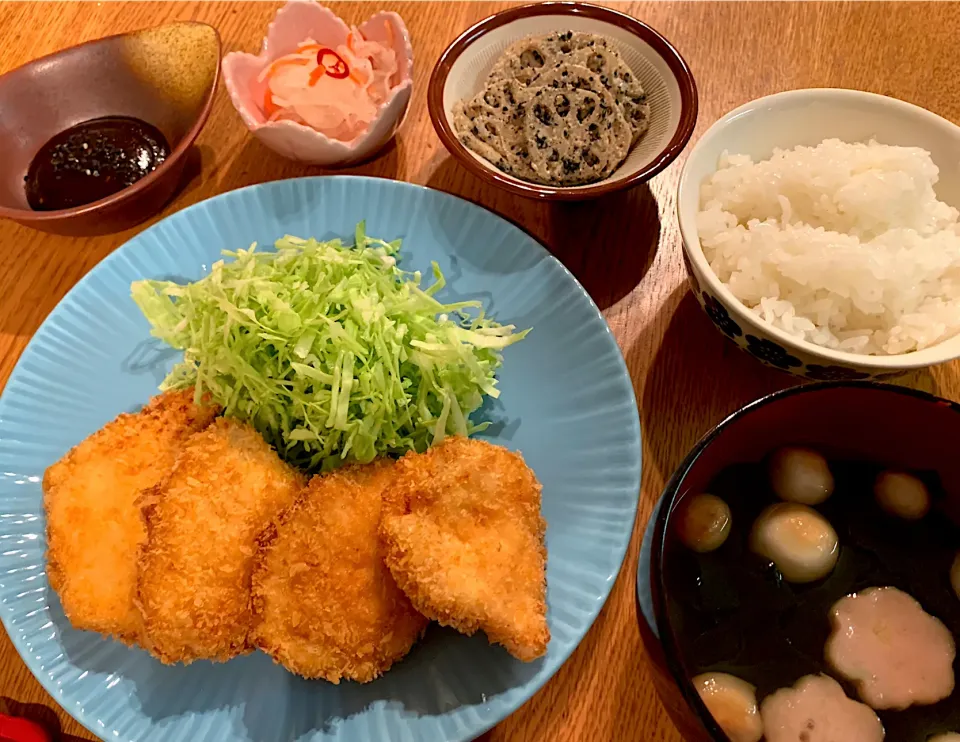 味噌チキンカツ🐔蓮根胡麻マヨサラダ|いちごさん