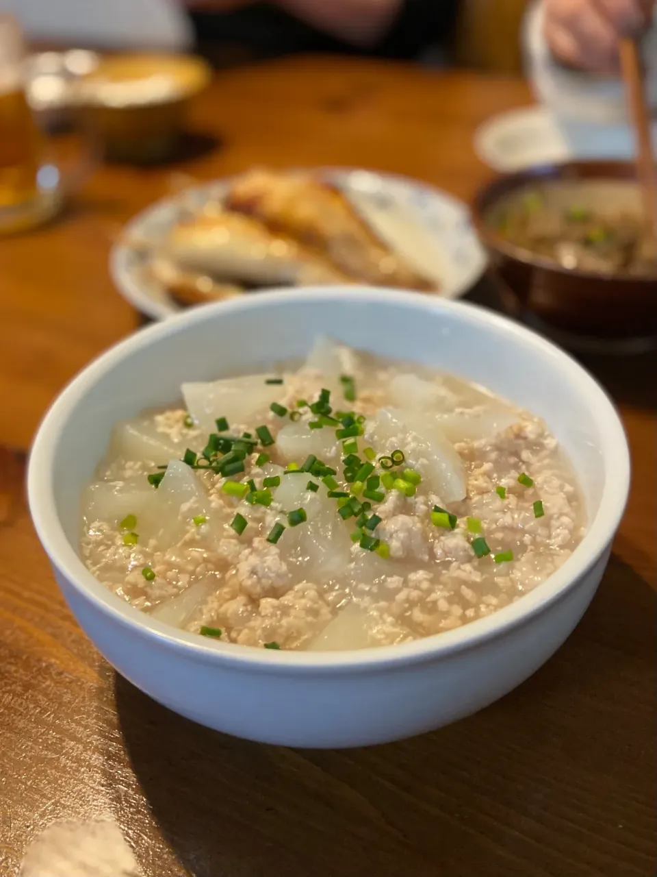 1/4の夕食　大根鶏そぼろ煮|yoneさん