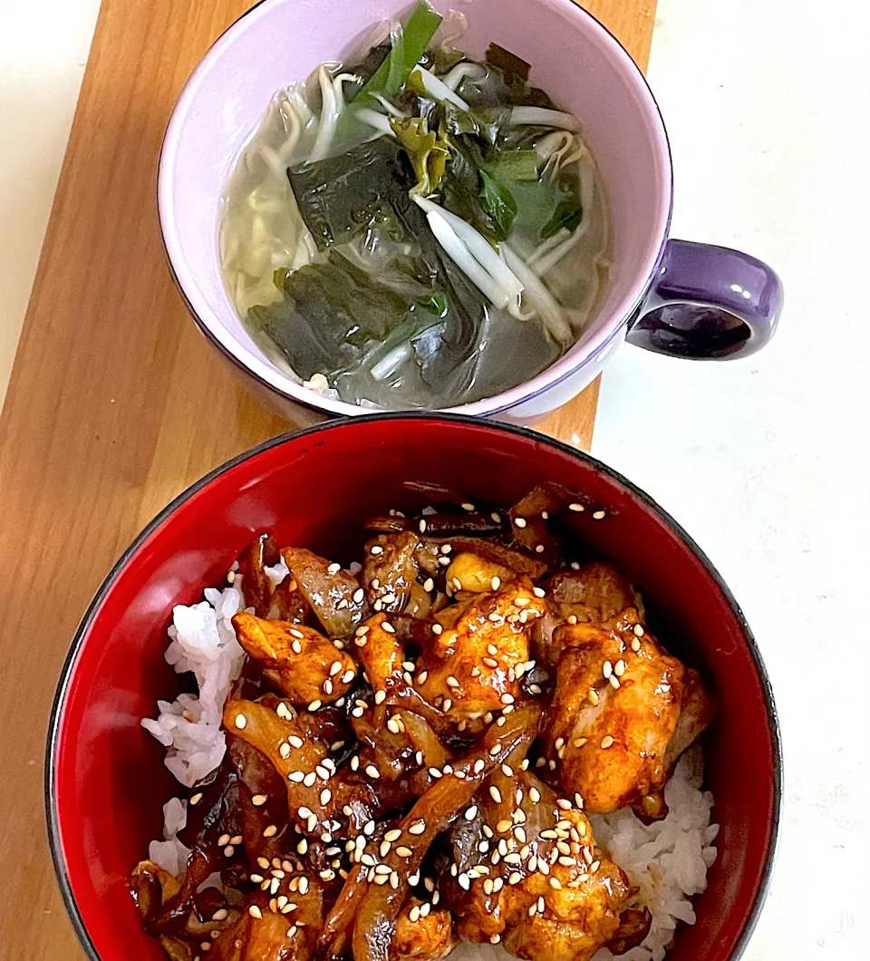 鶏肉となすの回鍋肉丼献立|besさん