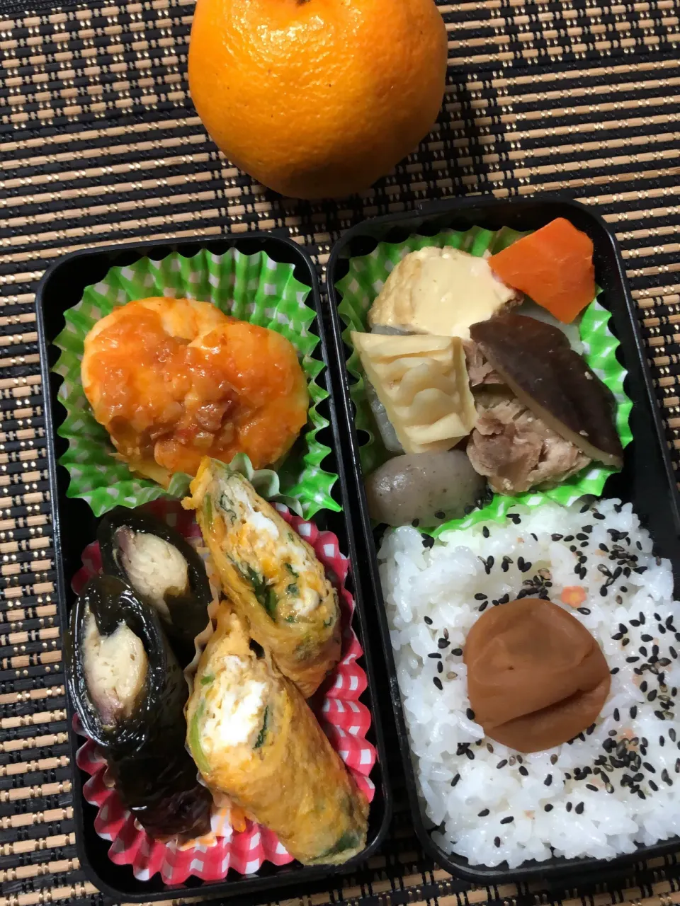 Snapdishの料理写真:正月料理の残り弁当。明日まで同じメニュー😥|聡美さん