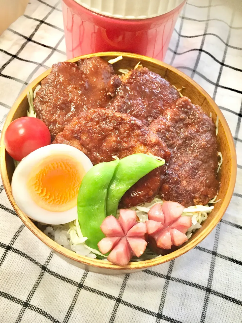 Snapdishの料理写真:今日のパパ弁当はソースカツ丼♪|key♪さん