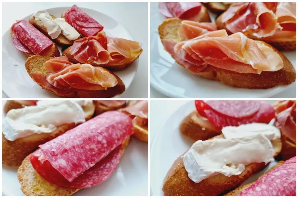 toasted baguette with Jamon Serrano ham, salami and brie|steven z.y.さん