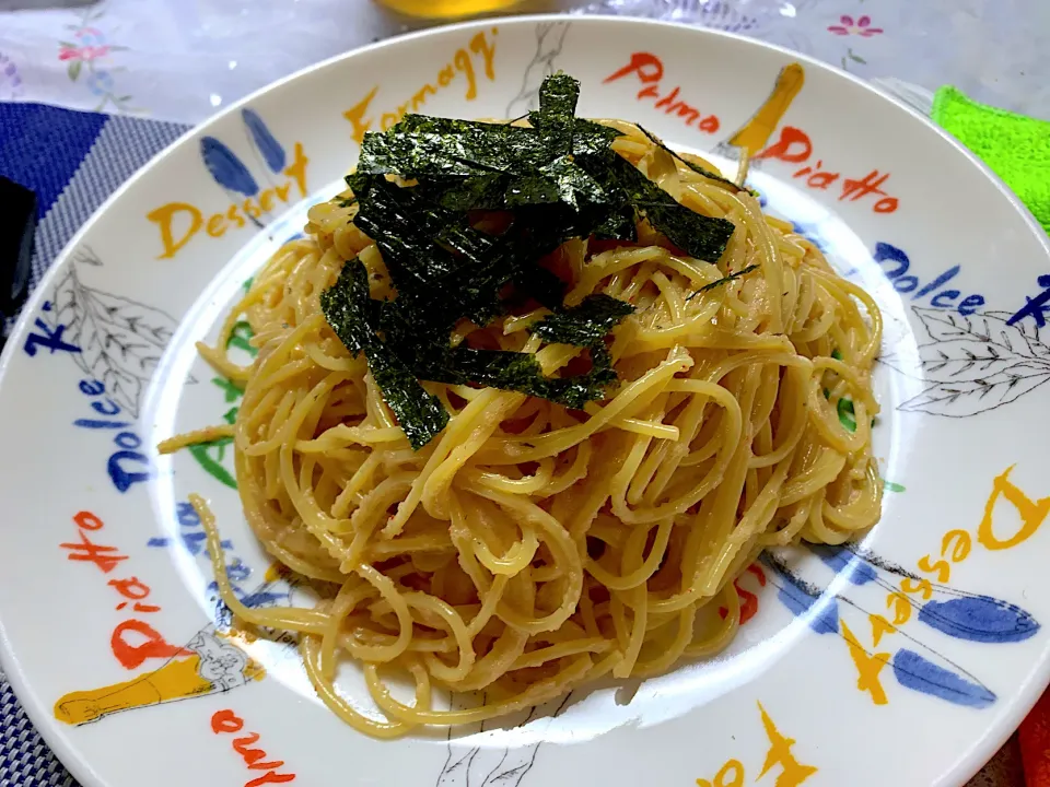 めんつゆ明太子少なめパスタ|いぶきさん