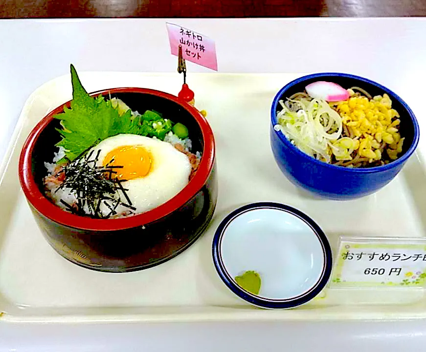 ネギとろ山かけ丼・半そばセット|nyama1さん