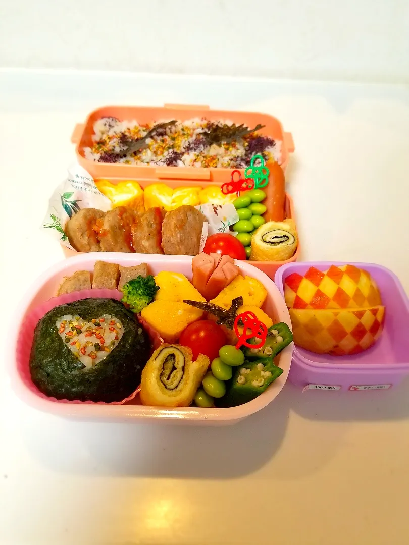 Snapdishの料理写真:年少弁当と小１弁当|ゆきこさん