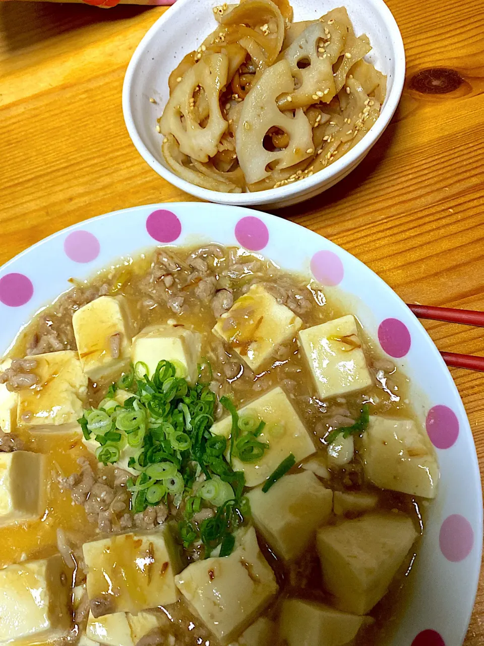 麻婆豆腐、れんこんきんぴら|kaaaaaさん