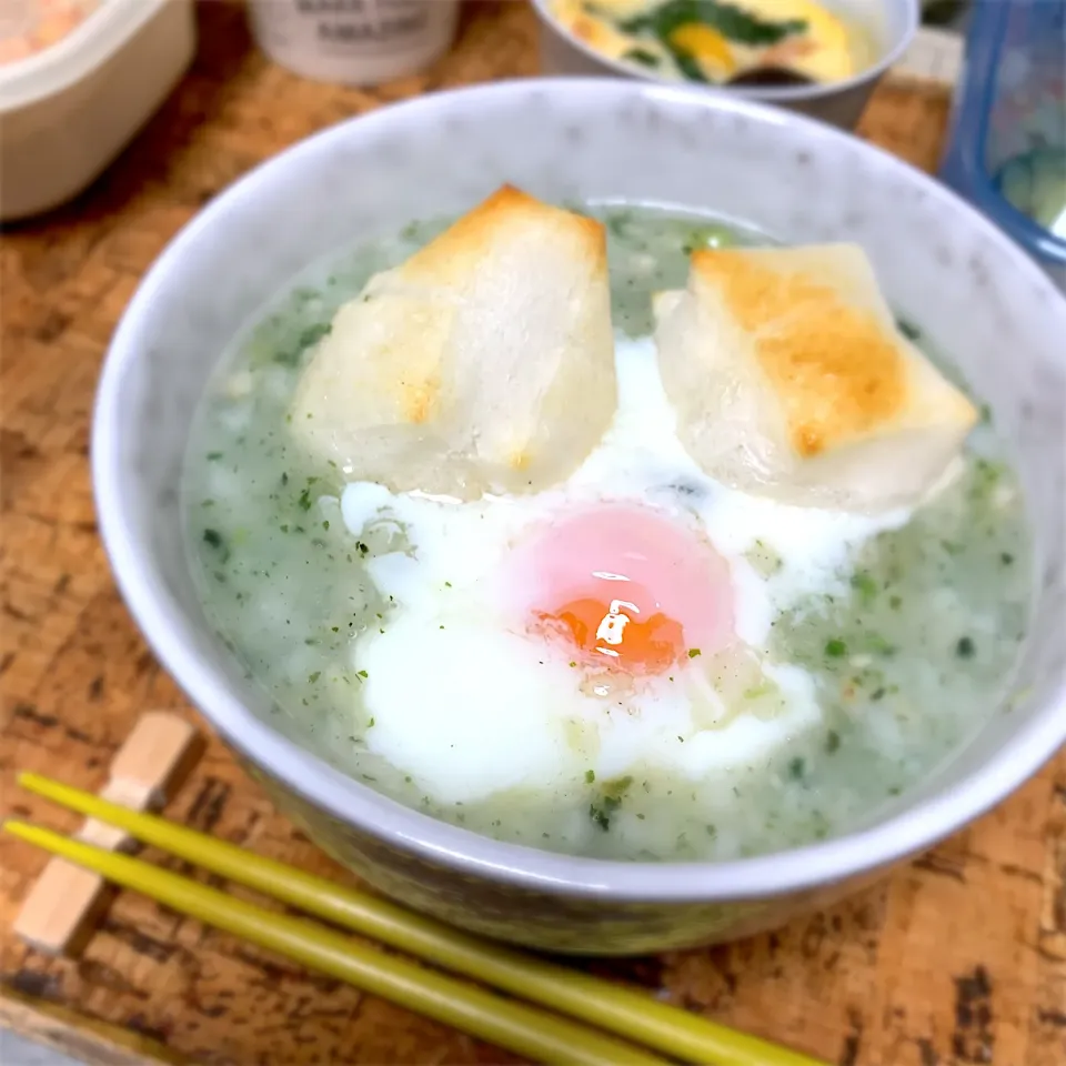 温玉、焼き餅いり七草粥|にょんにいさん