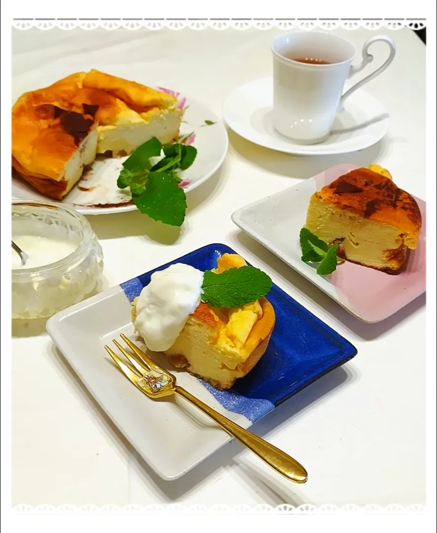 Snapdishの料理写真:chicaocafeさんの料理 水切りヨーグルトでスフレケーキ|みったんさん