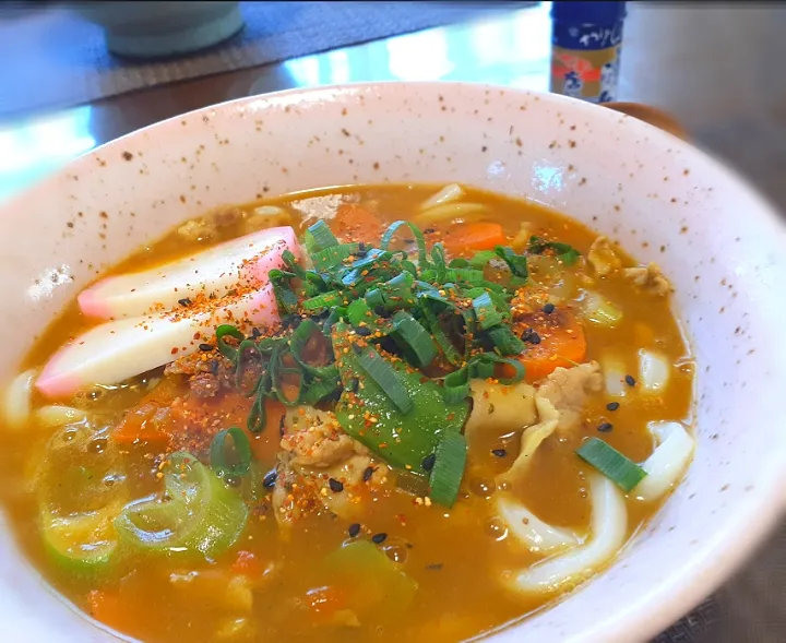 休日のカレーうどん🍜|びせんさん