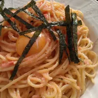 Snapdishの料理写真:たらこパスタ|かずーーーいさん