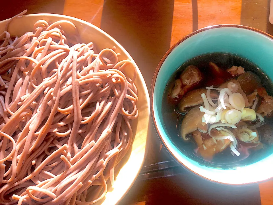 Snapdishの料理写真:鶏モモ肉と茄子のつけ汁蕎麦|masaさん