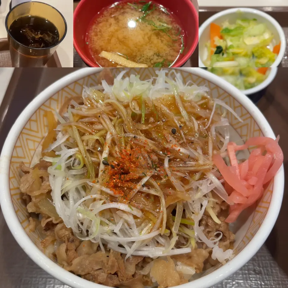 白髪ネギ牛丼　おしんこセット|るみおんさん