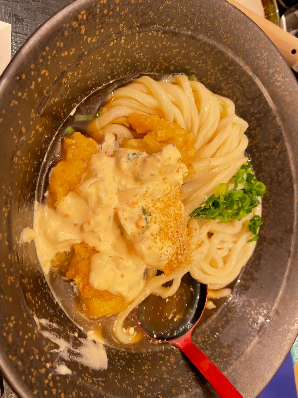 鶏天タルタルぶっかけうどんat山下本気うどん|ちあぽんさん