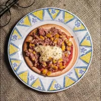 pepperoni and corn little pizza #2|Gabriel.さん