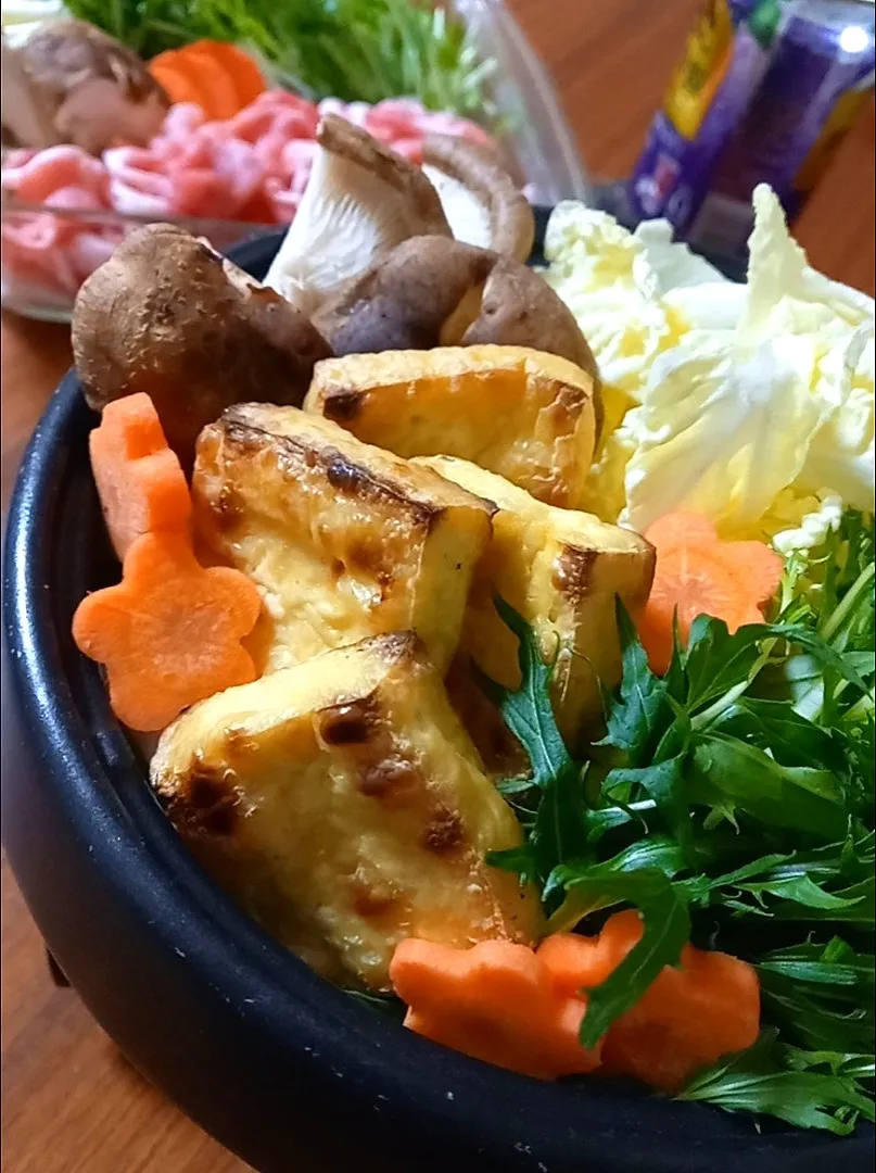 野菜と焼き豆腐の豚しゃぶ|まりおさん