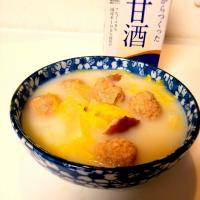 肉団子と白菜の甘酒+豆乳スープ