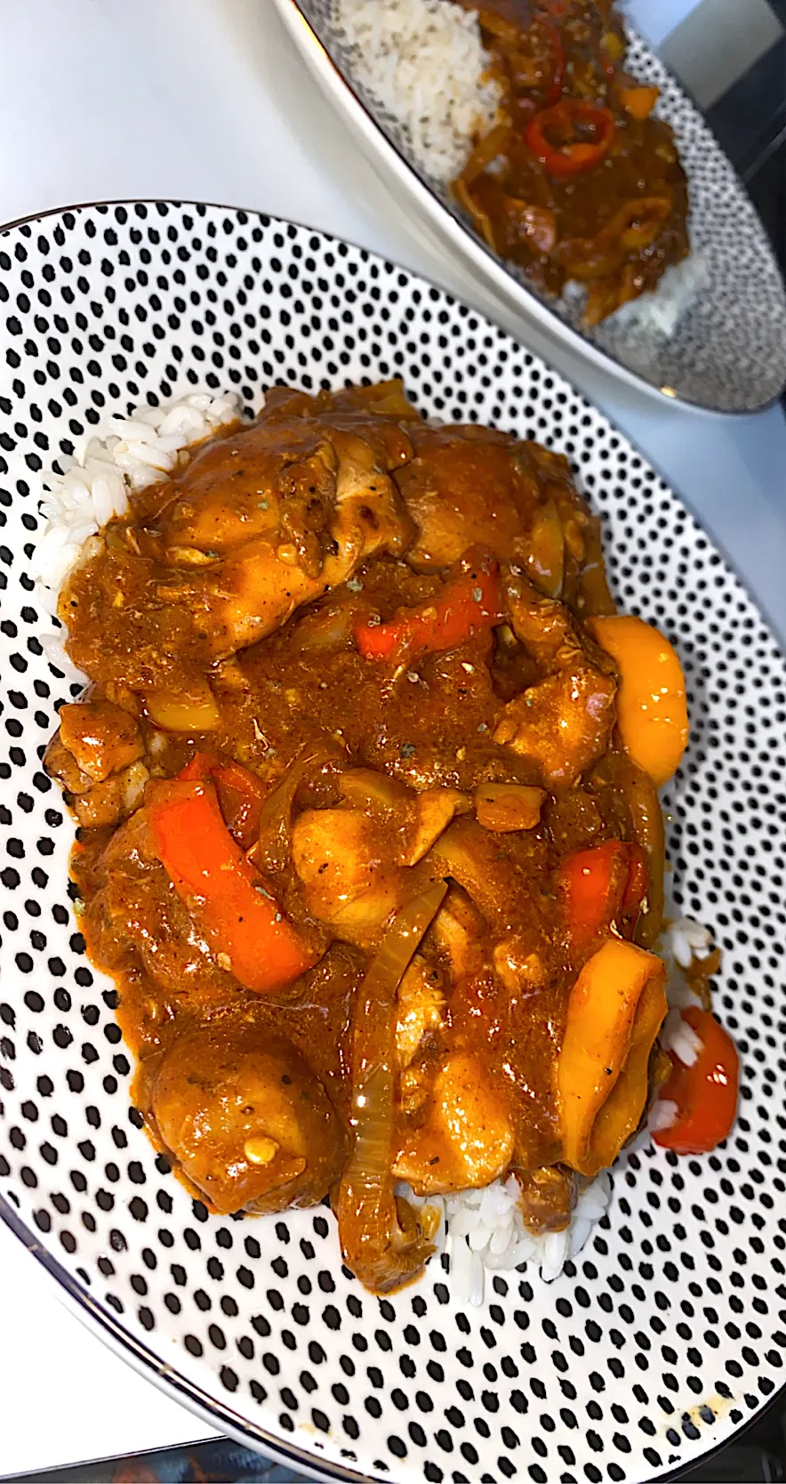 Curry chicken masala over white rice|Tawanjaさん