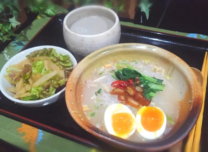 Snapdishの料理写真:春雨参鶏湯スープ|くまちゃんさん