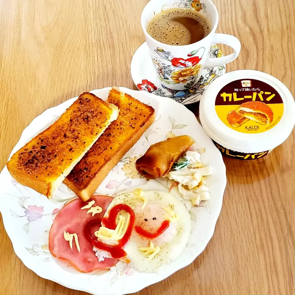 本日の☀朝ごはん🍞☕|あけみぃ🎵さん