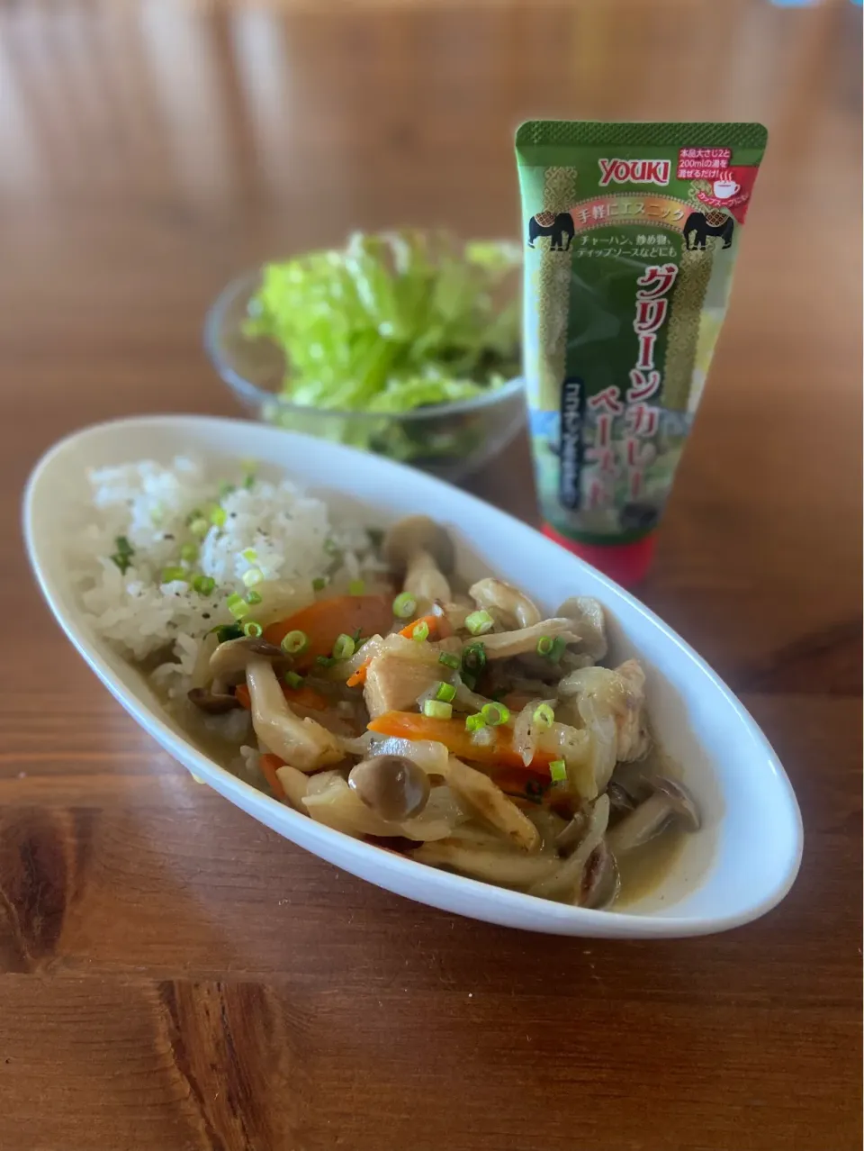 1/16の昼食　これは簡単！鶏と野菜だけでグリーンカレー|yoneさん