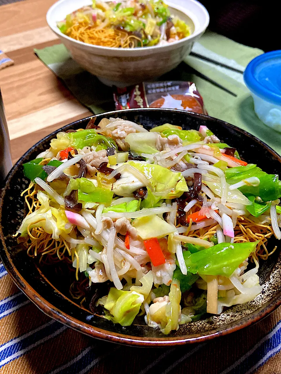 お誕生日🎉リクエストの皿うどん。モニターでいただいた糀甘酒入りです。|renharuruさん