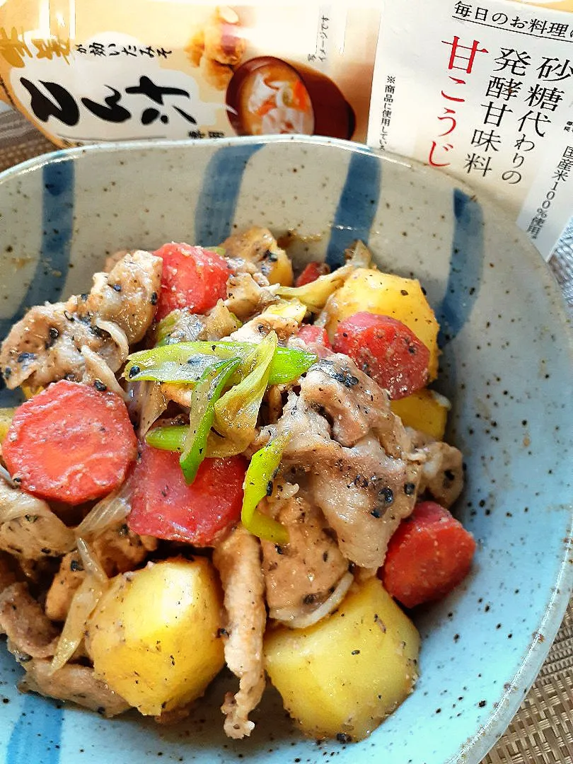 じゃが芋と豚肉のゴマ味噌煮|fumfumさん