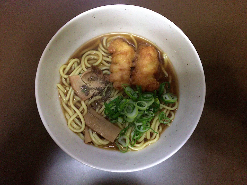 自家製 醤油ラーメン(とり天入)|ばーさんさん