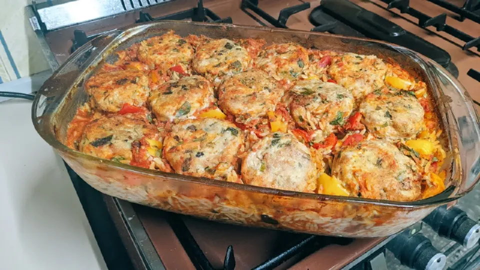 Our own Kind of home's dish Our own Kind of home's dish Our own Kind of home's dish 
Roquefort stuffed 🐔 meatballs with orzo|Our own Kind of homeさん