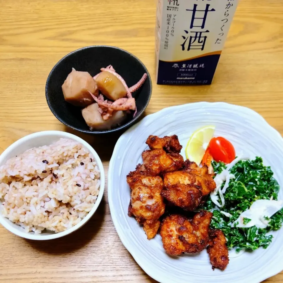 『いかと里芋の甘酒煮&唐揚げ、ケールツナマヨ』|seri-chanさん