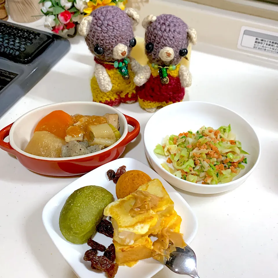 Snapdishの料理写真:朝ごぱん( ˘ω˘ )|chagashiさん