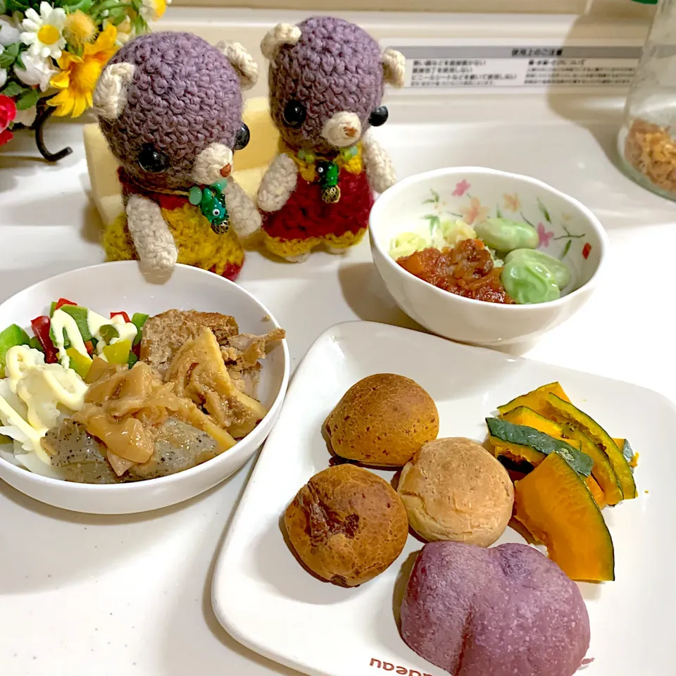 Snapdishの料理写真:朝ごぱん(・∀・)|chagashiさん