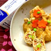 油揚げの鶏ミンチ＆豆腐詰め⭐︎甘酒煮
