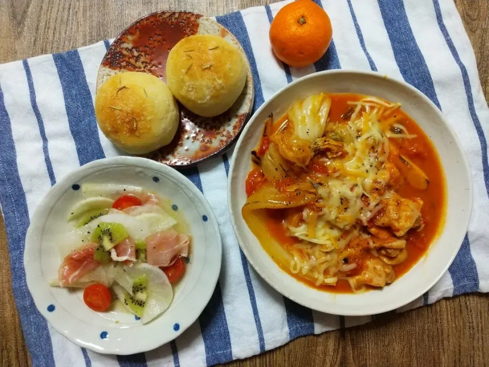 鶏肉と焼き白菜の味噌トマト煮|真希さん