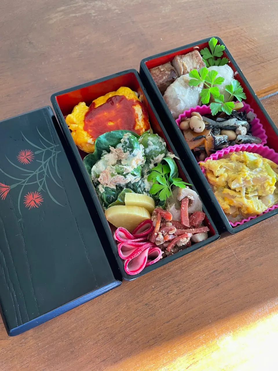 Snapdishの料理写真:低糖質発酵お弁当　残り物詰め込み弁当|sonokoさん