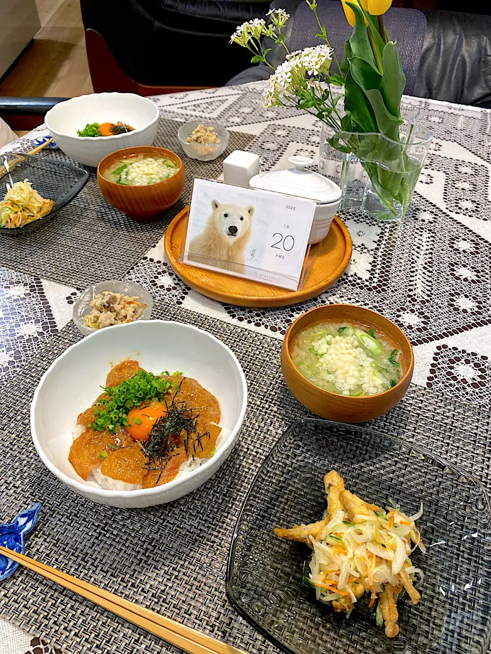 ごま鯛丼、ワカサギ南蛮漬け|papinさん