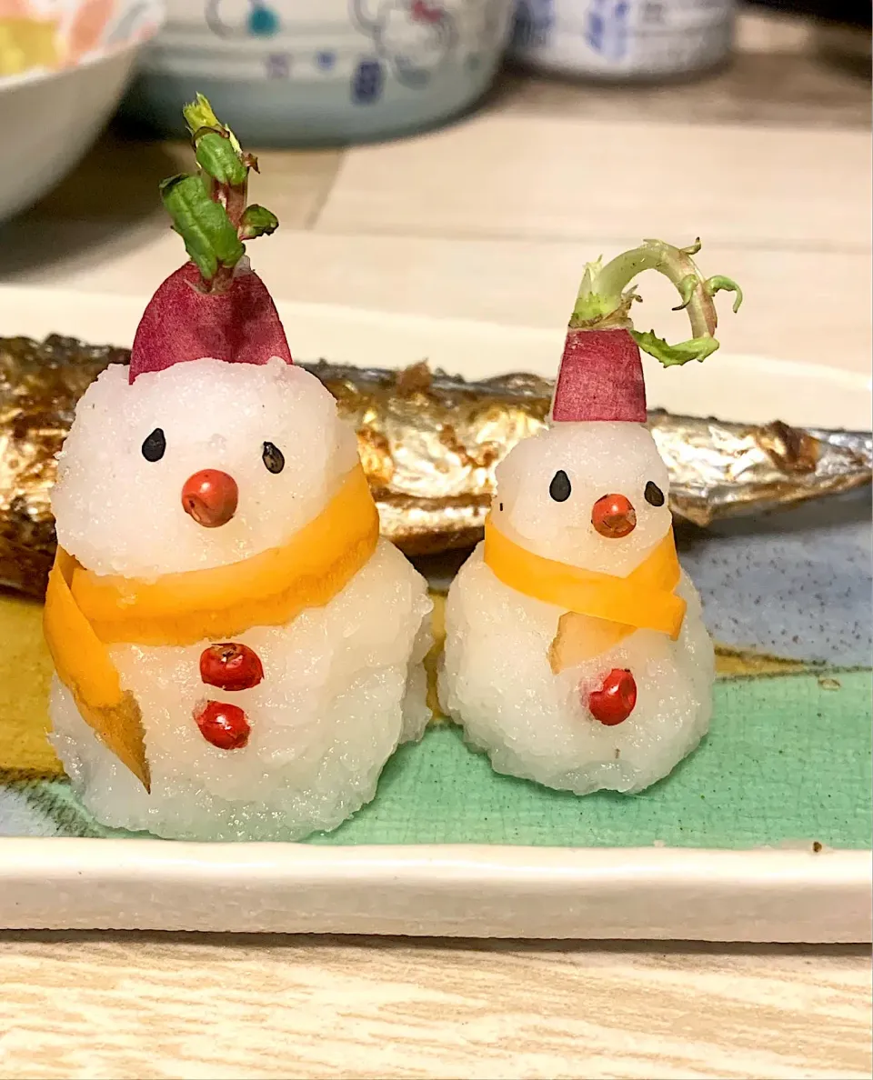 秋刀魚の塩焼きに大根おろしの雪だるま⛄️|みっこちゃんさん