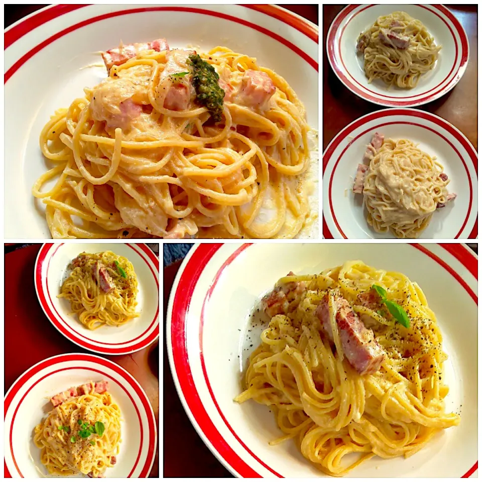 Sunday brunch🍴spaghetti alla carbonara|🌈Ami🍻さん