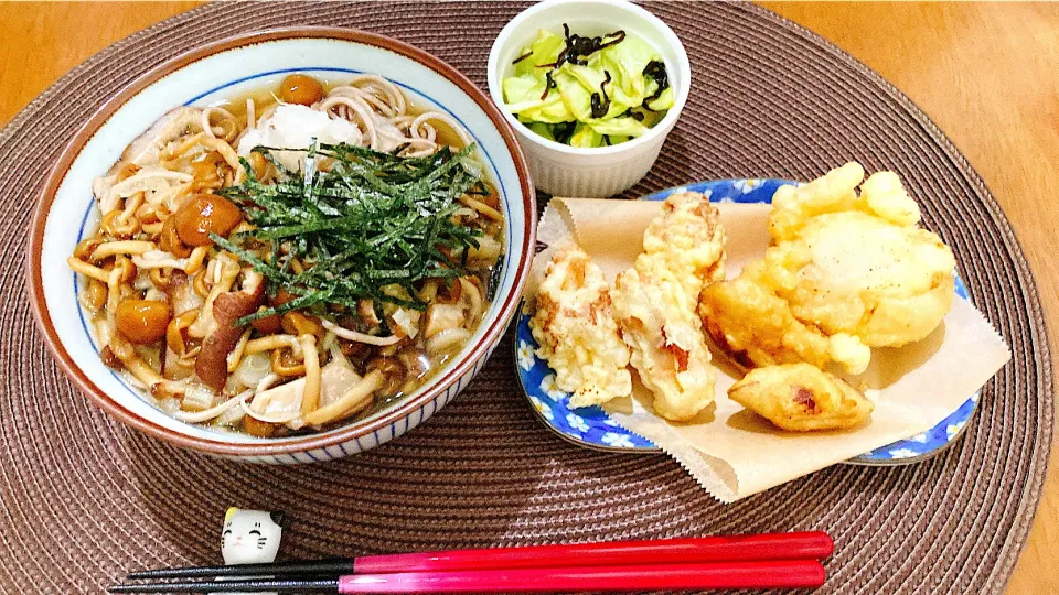 Snapdishの料理写真:なめこ蕎麦のセット|ゆうかさんさん